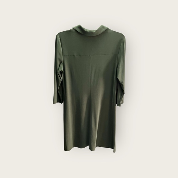 MSK Dress Gold Zipper 3/4 Sleeve Womens Large Petite - Picture 3 of 4